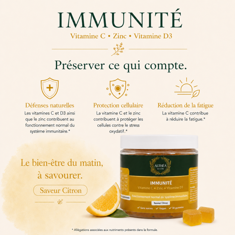 Gummies Immunité ALTHÉA à la vitamine C, au zinc et à la vitamine D3