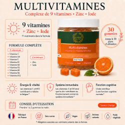 Gummies Multivitamines ALTHÉA – 9 vitamines, zinc et iode – Saveur orange