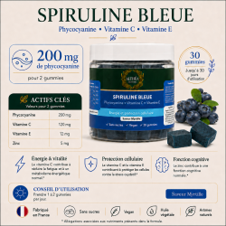 Gummies Spiruline Bleue ALTHÉA – Phycocyanine, Vitamine C, Vitamine E et Zinc